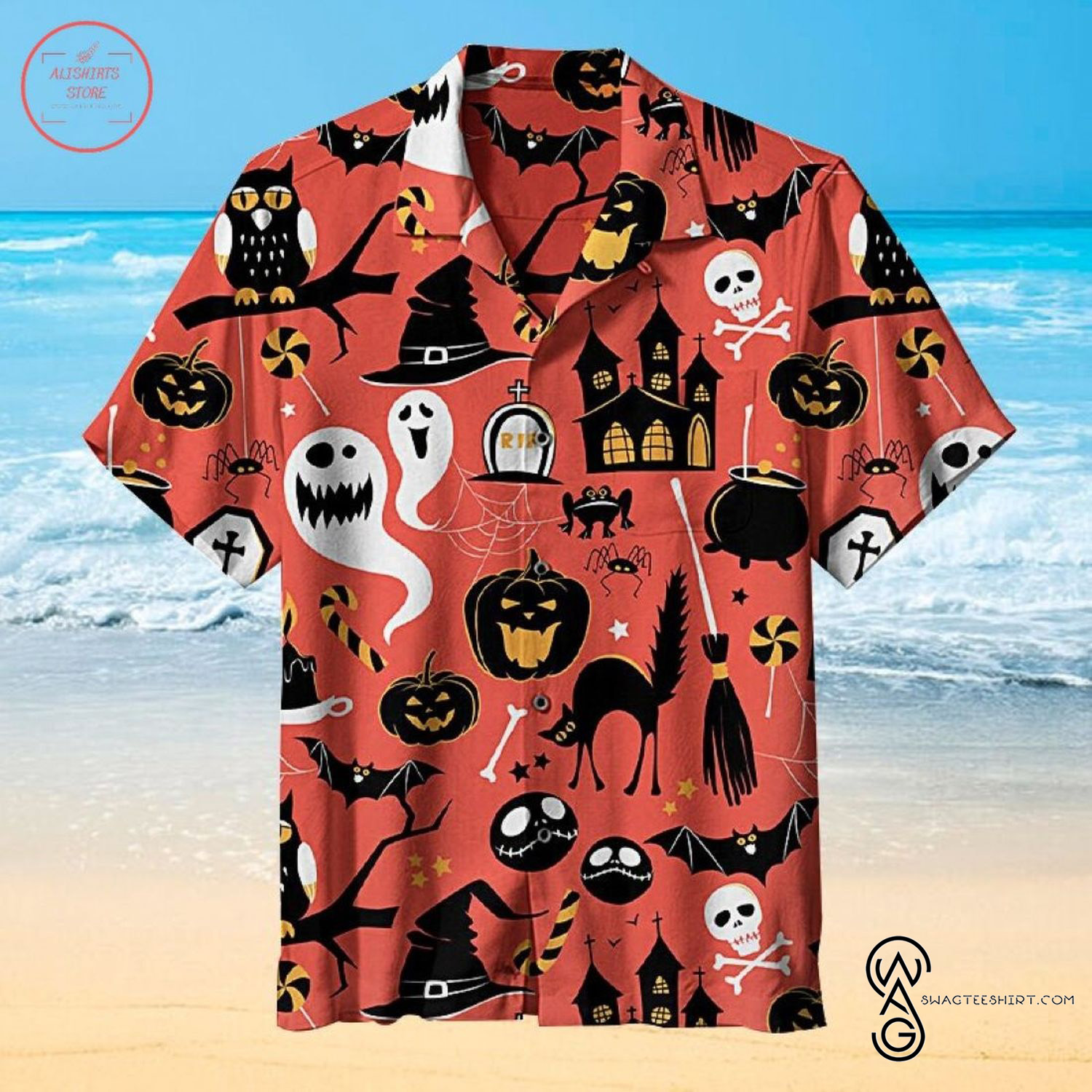 [Top Trending] Halloween Horror Characters Movie Full Printing Hawaiian Shirt Funny Hawaiian Beach Gift Casual Shirt